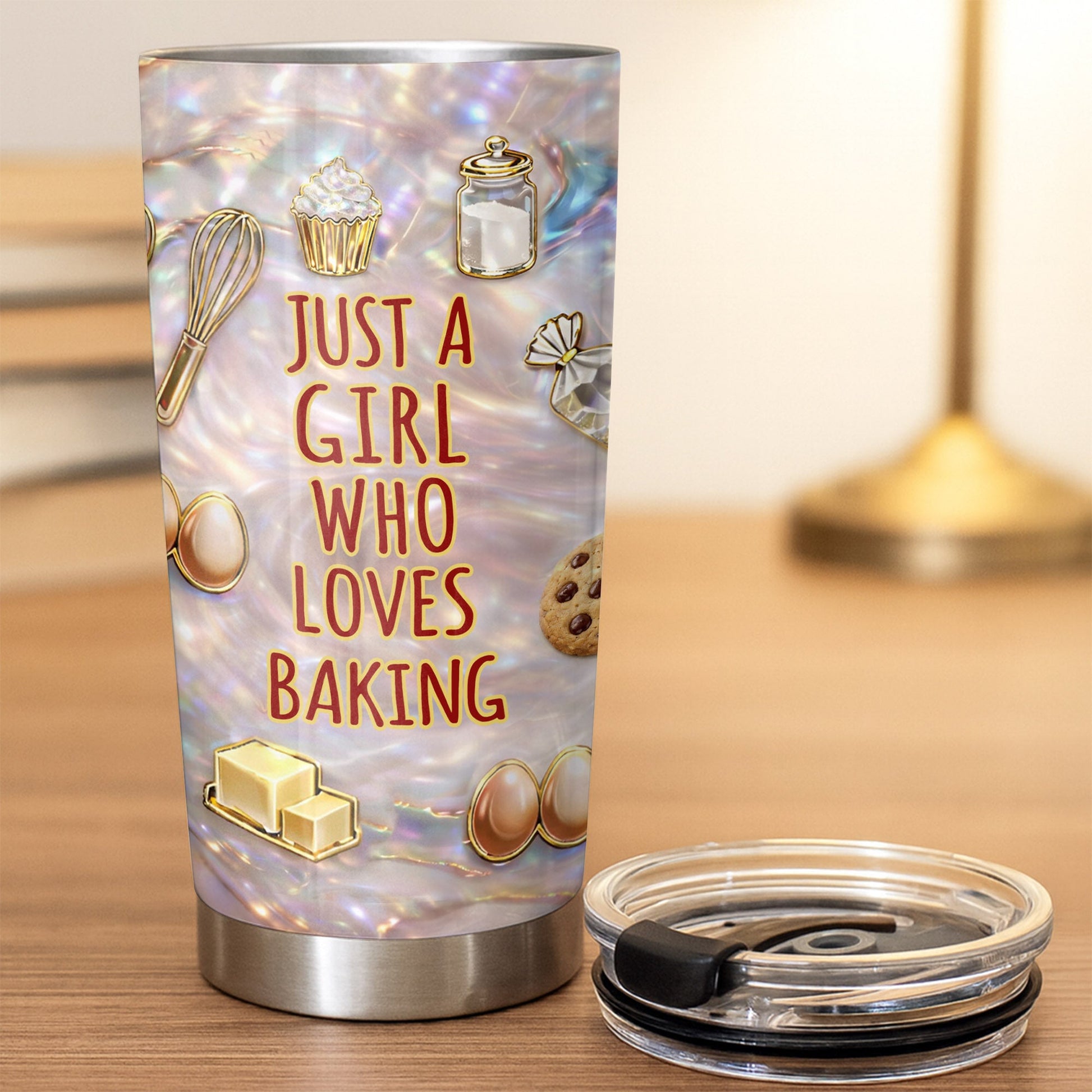 Just A Girl Who Loves Baking Stand Mixer Cupcakes And Cookies - Personalized Custom Stainless Steel Tumbler 20oz 30oz - HOB126_TB