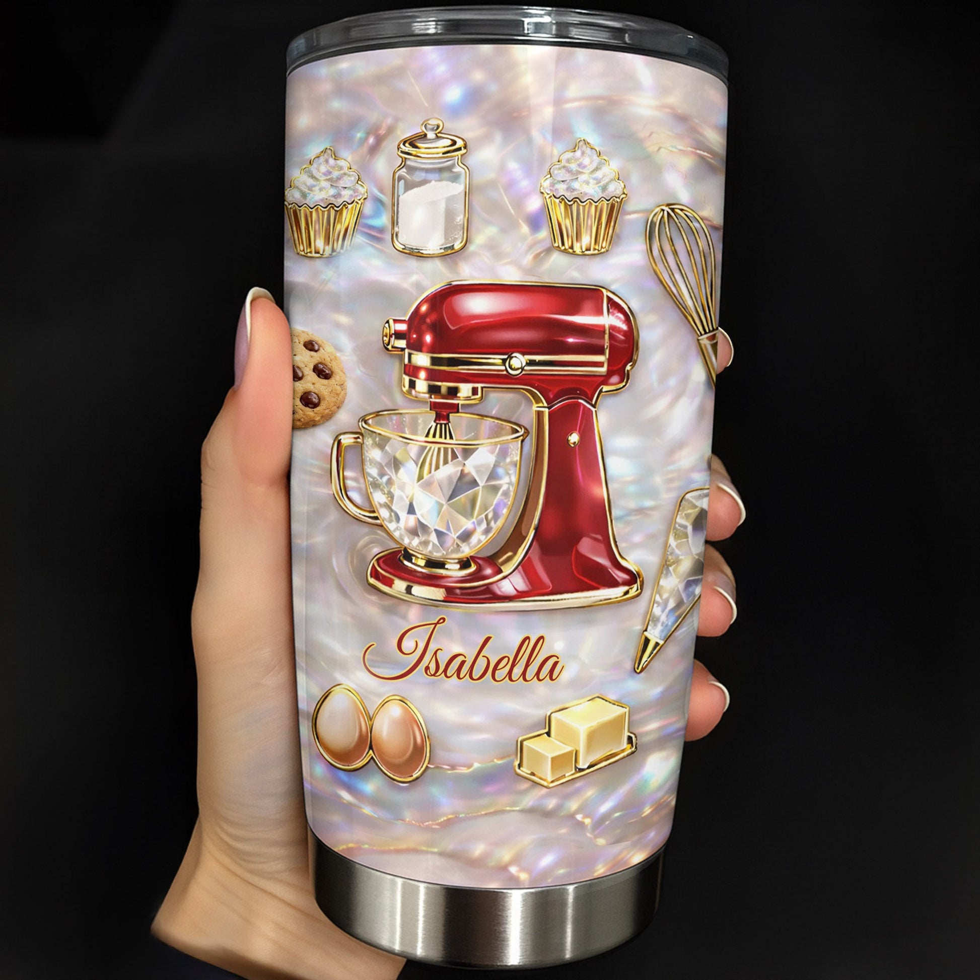Just A Girl Who Loves Baking Stand Mixer Cupcakes And Cookies - Personalized Custom Stainless Steel Tumbler 20oz 30oz - HOB126_TB