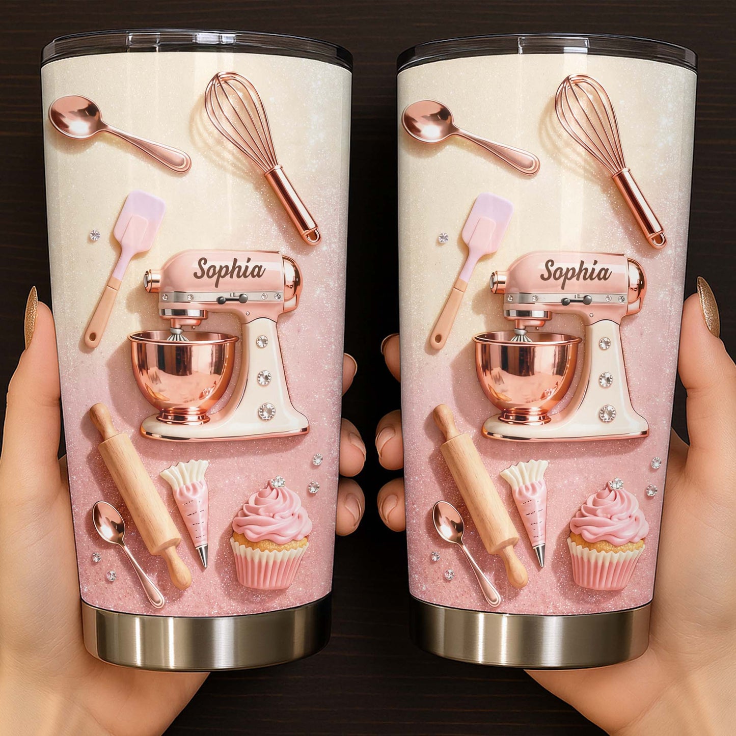 Baking Is My Therapy With Stand Mixer And Cupcake - Personalized Custom Stainless Steel Tumbler 20oz 30oz - HOB128_TB