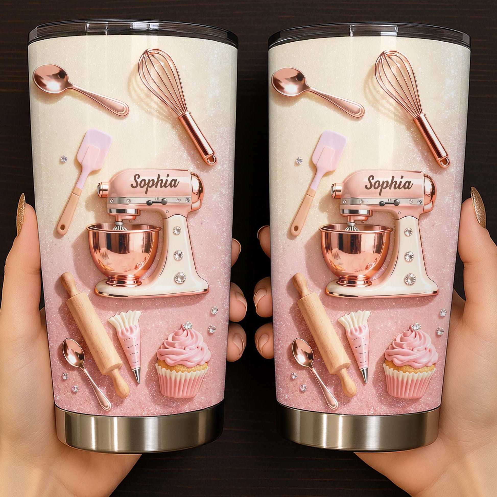 Baking Is My Therapy With Stand Mixer And Cupcake - Personalized Custom Stainless Steel Tumbler 20oz 30oz - HOB128_TB