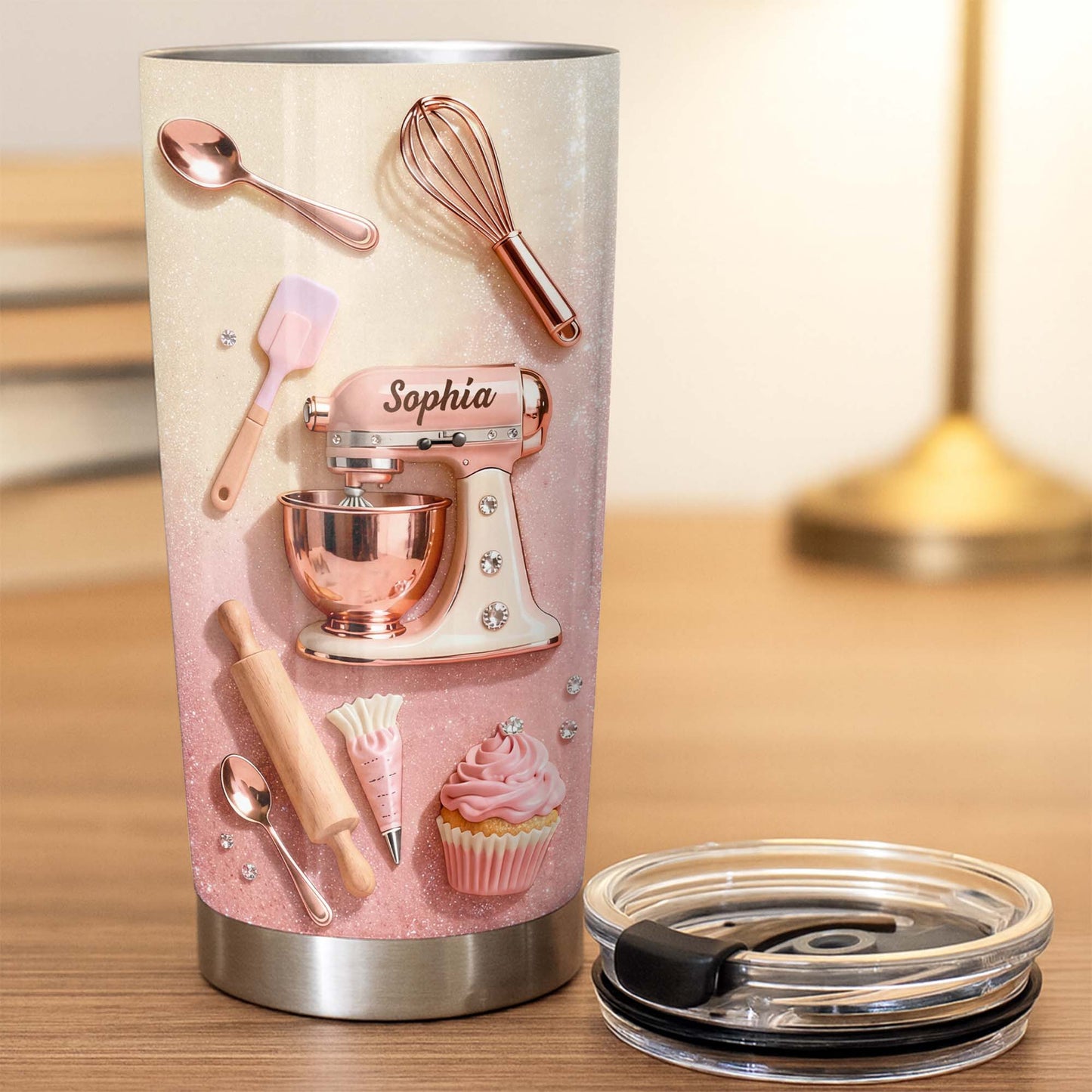 Baking Is My Therapy With Stand Mixer And Cupcake - Personalized Custom Stainless Steel Tumbler 20oz 30oz - HOB128_TB