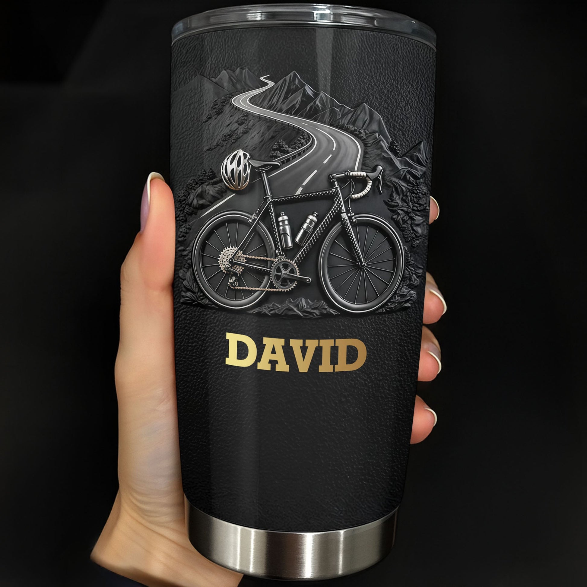Enjoy The Ride Through Mountains Path Bicycle Design - Personalized Custom Stainless Steel Tumbler 20oz 30oz - HOB131_TB