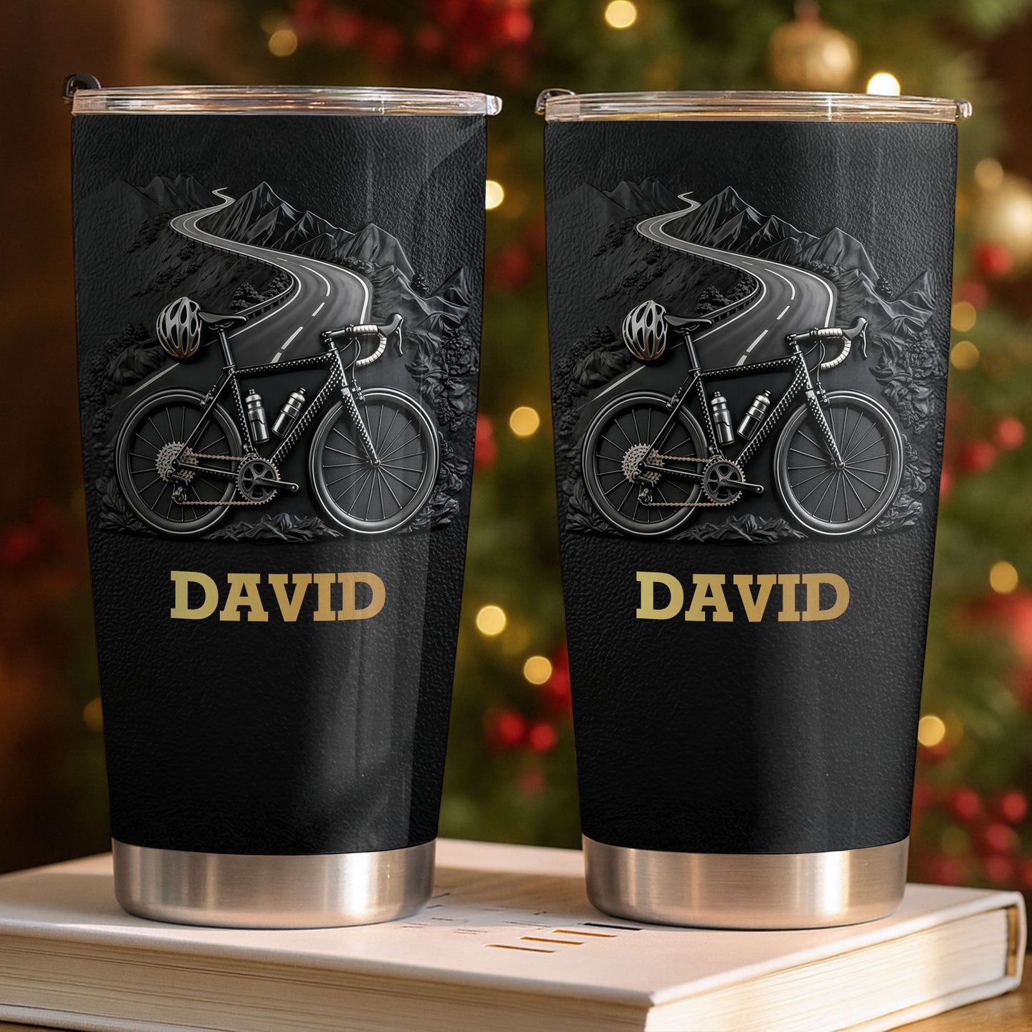 Enjoy The Ride Through Mountains Path Bicycle Design - Personalized Custom Stainless Steel Tumbler 20oz 30oz - HOB131_TB