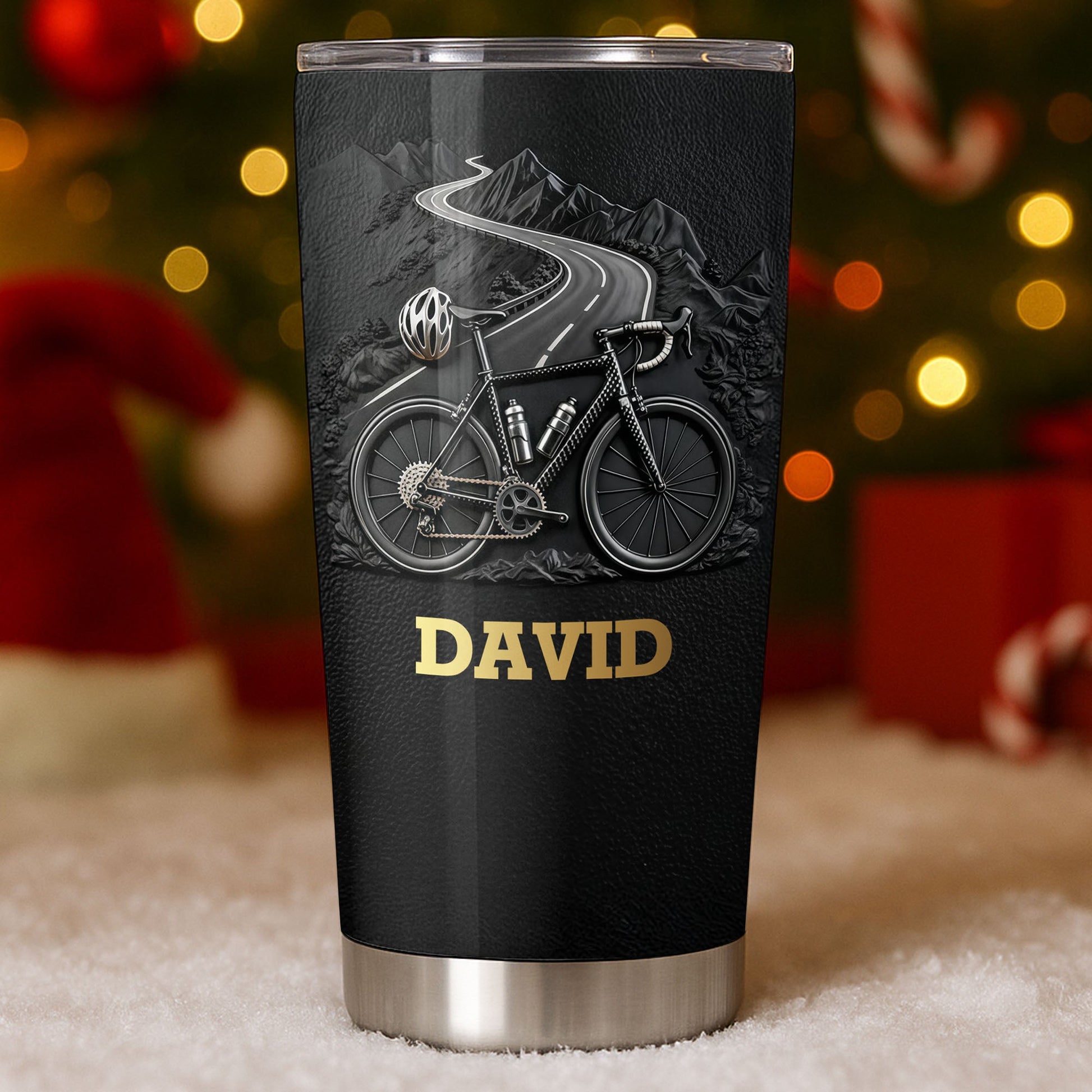 Enjoy The Ride Through Mountains Path Bicycle Design - Personalized Custom Stainless Steel Tumbler 20oz 30oz - HOB131_TB