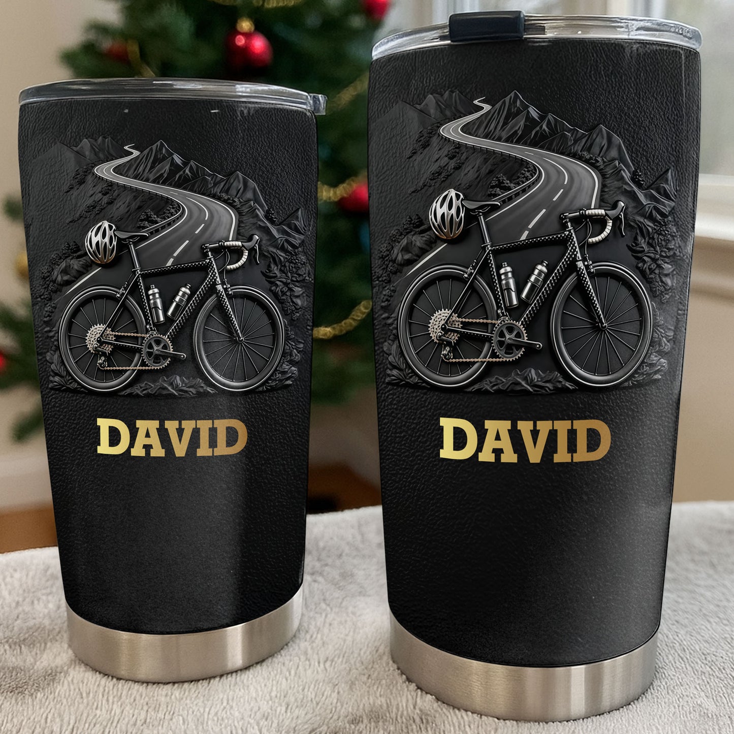 Enjoy The Ride Through Mountains Path Bicycle Design - Personalized Custom Stainless Steel Tumbler 20oz 30oz - HOB131_TB