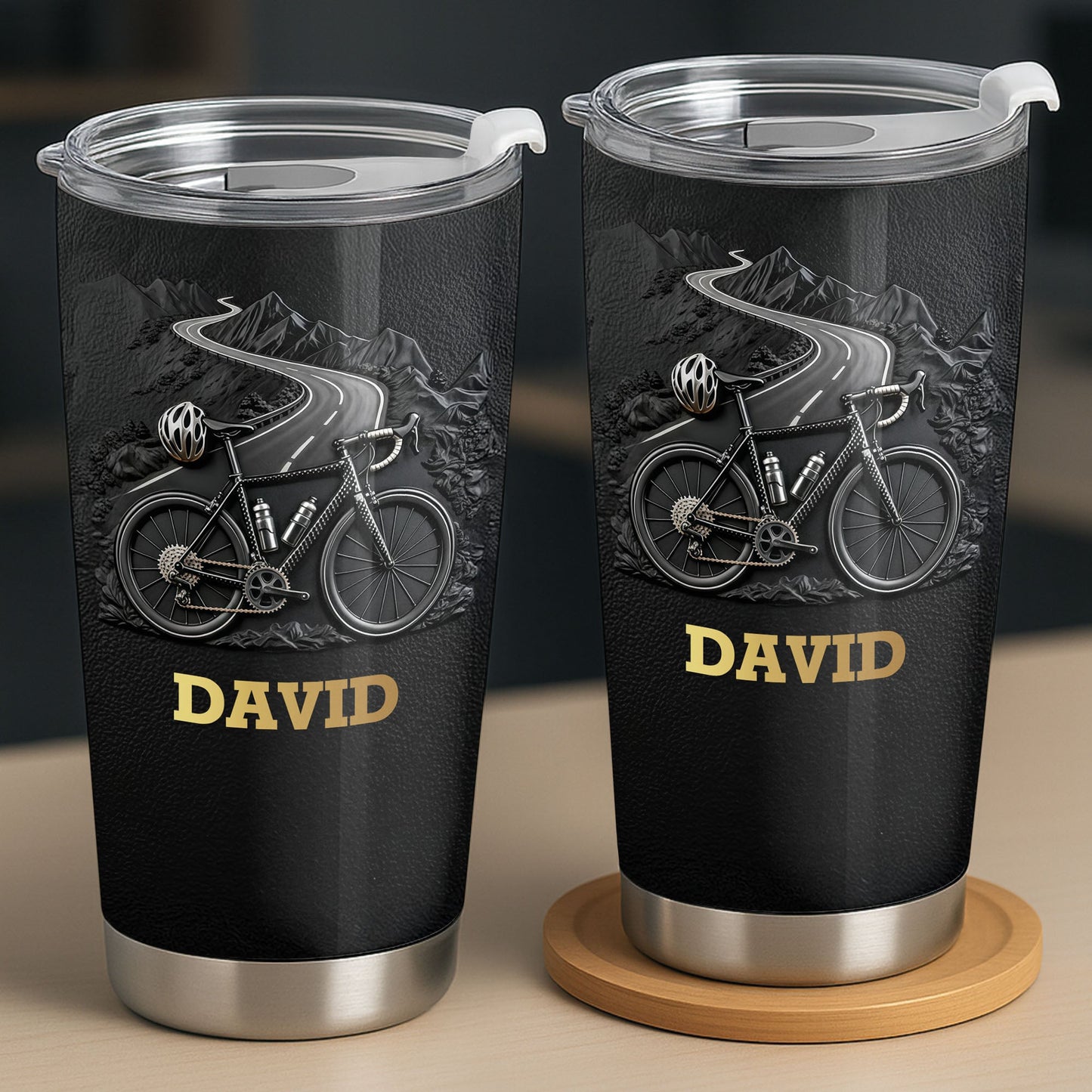 Enjoy The Ride Through Mountains Path Bicycle Design - Personalized Custom Stainless Steel Tumbler 20oz 30oz - HOB131_TB