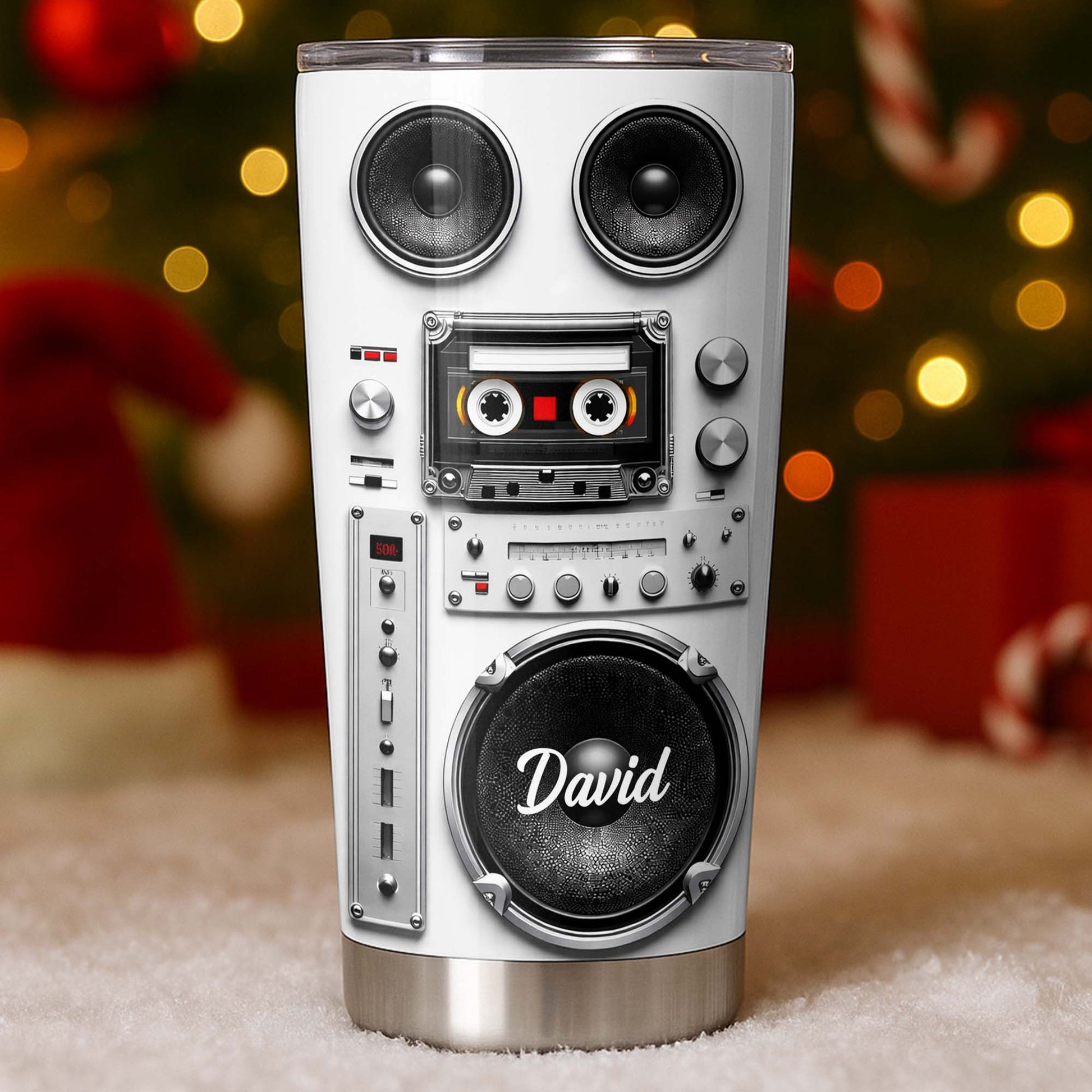 Vintage Retro Boombox Speaker With Cassette Tape And Music Knobs - Personalized Custom Stainless Steel Tumbler 20oz 30oz - HOB155_TB