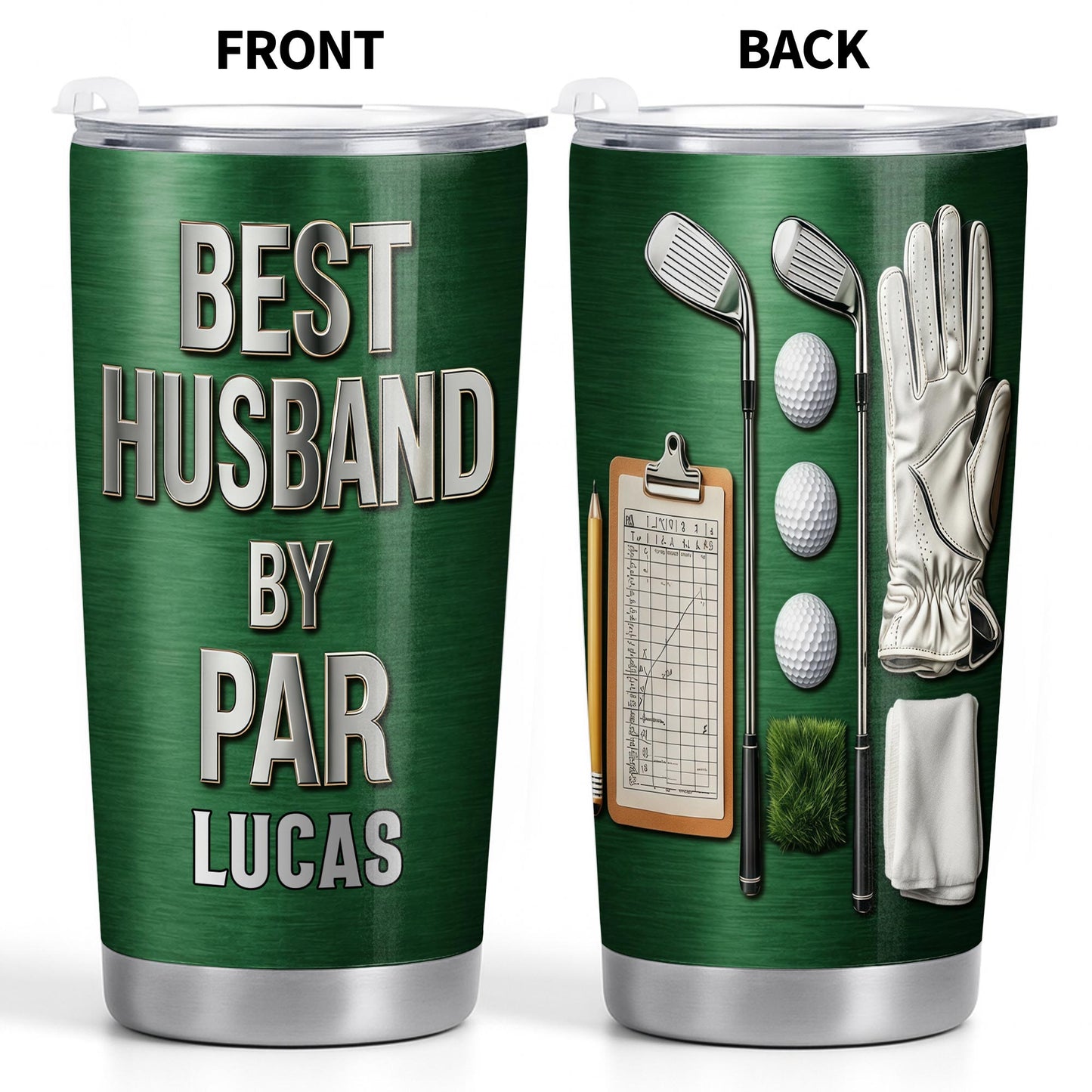 Best Husband By Par Golf Clubs And Balls Design - Personalized Custom Stainless Steel Tumbler 20oz 30oz - HSB090_TB