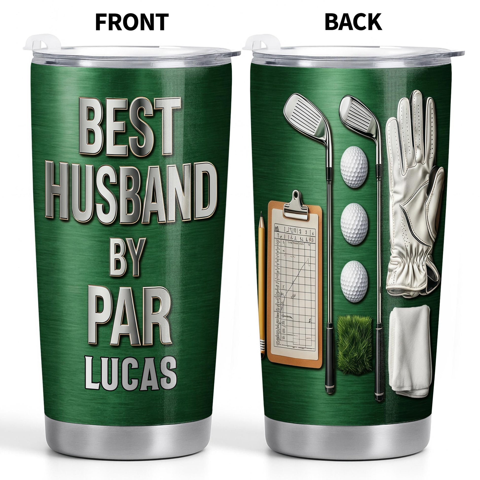 Best Husband By Par Golf Clubs And Balls Design - Personalized Custom Stainless Steel Tumbler 20oz 30oz - HSB090_TB