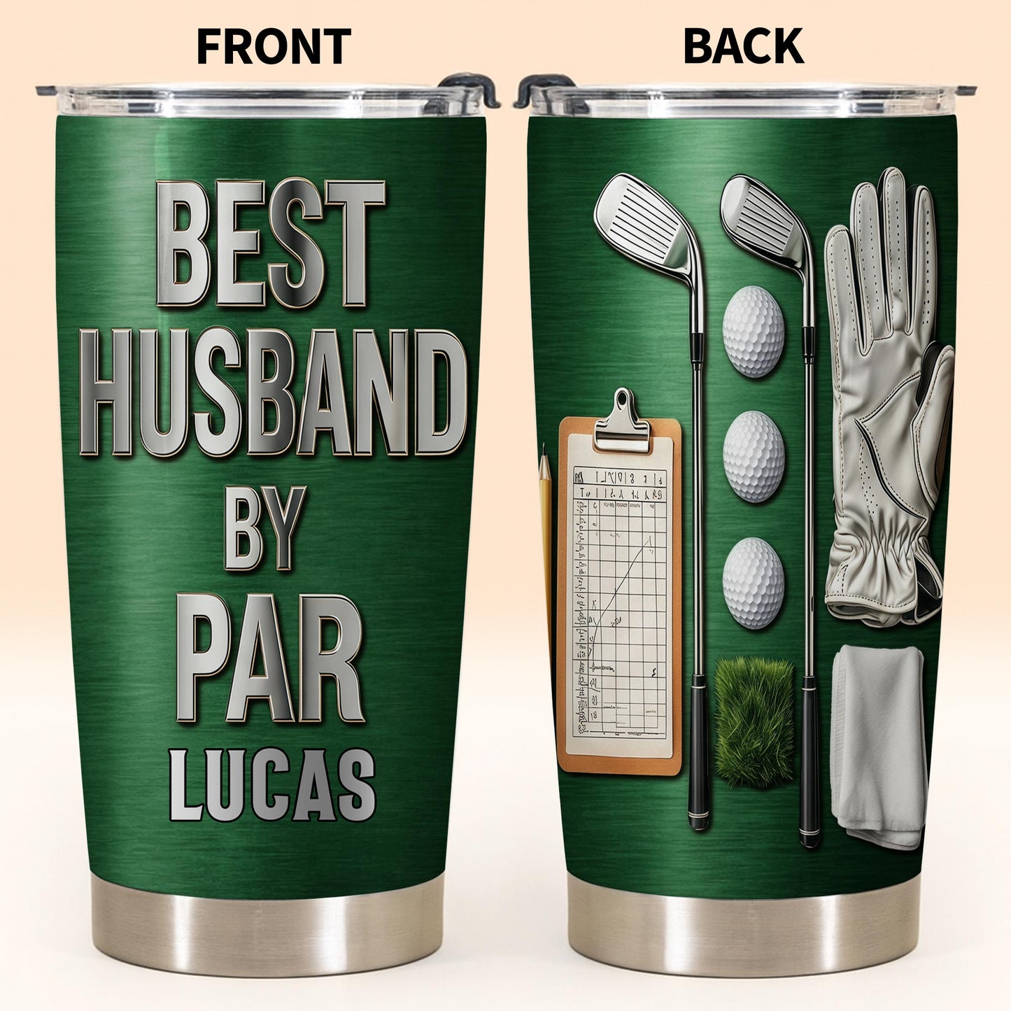 Best Husband By Par Golf Clubs And Balls Design - Personalized Custom Stainless Steel Tumbler 20oz 30oz - HSB090_TB