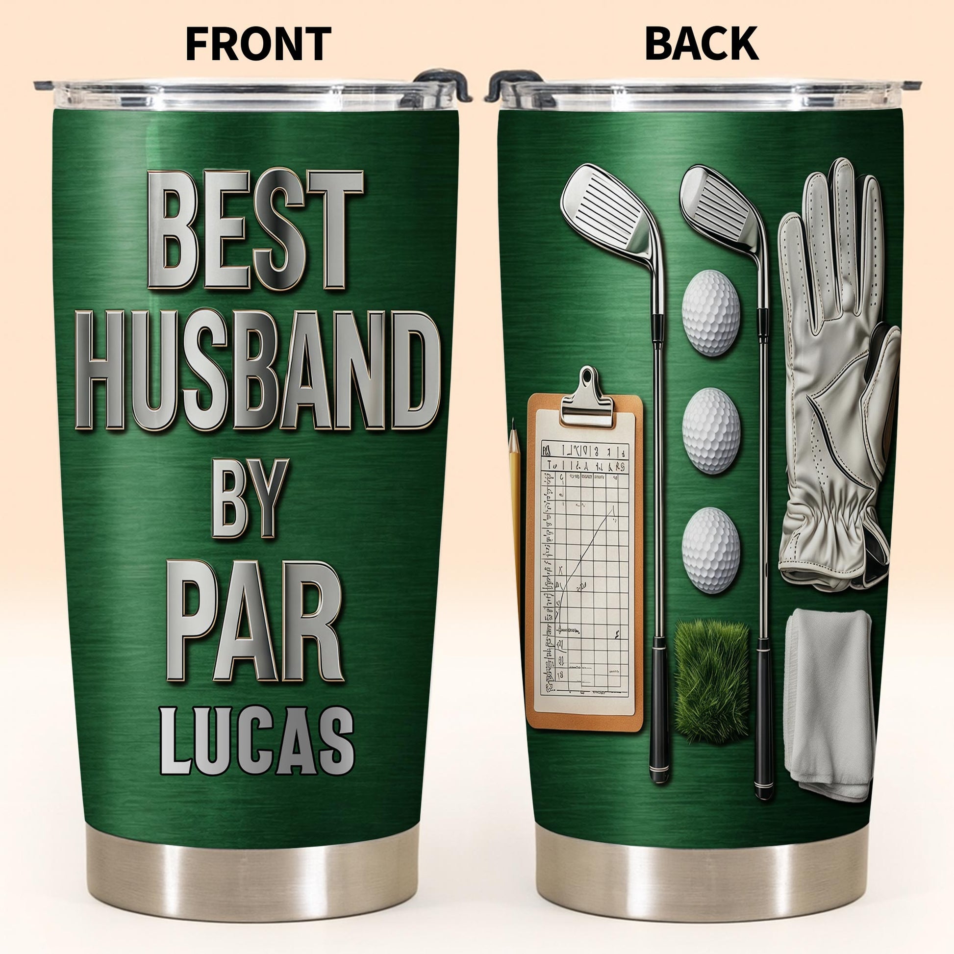 Best Husband By Par Golf Clubs And Balls Design - Personalized Custom Stainless Steel Tumbler 20oz 30oz - HSB090_TB