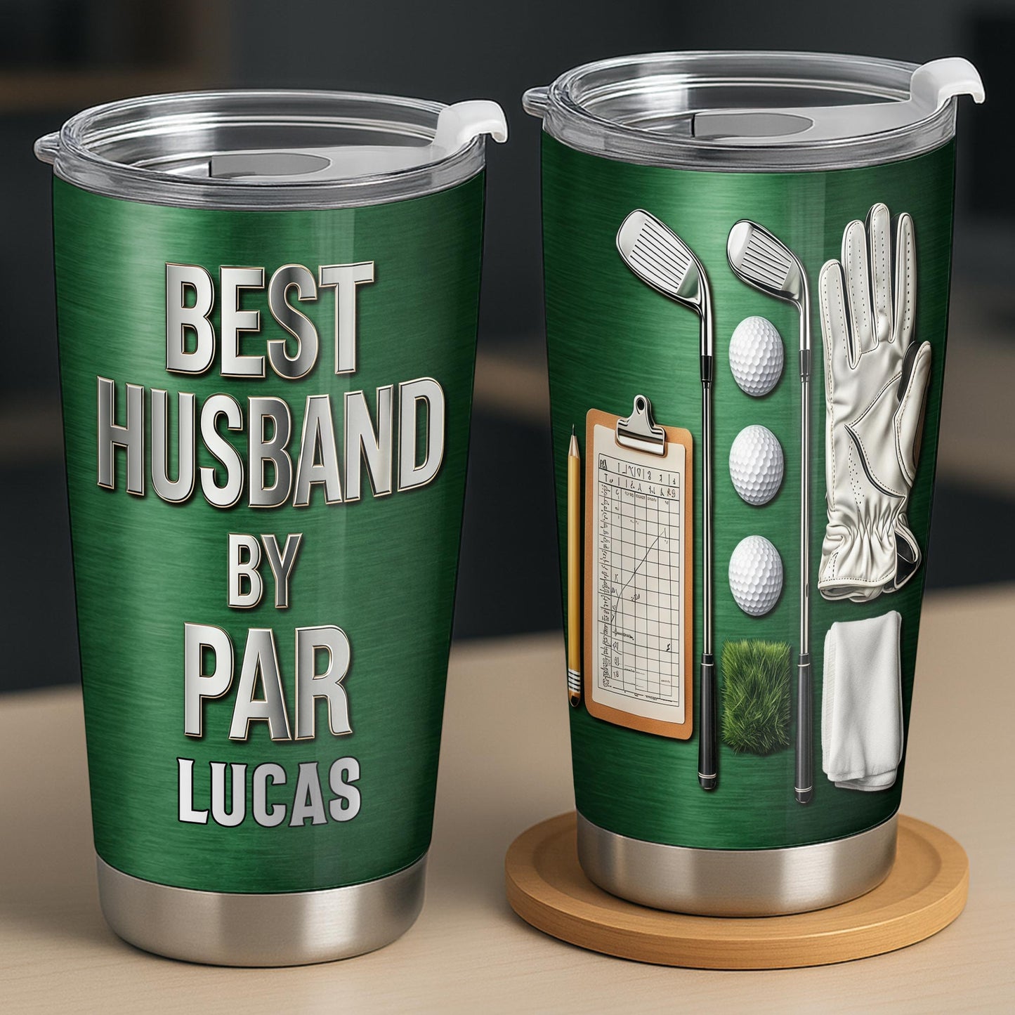 Best Husband By Par Golf Clubs And Balls Design - Personalized Custom Stainless Steel Tumbler 20oz 30oz - HSB090_TB