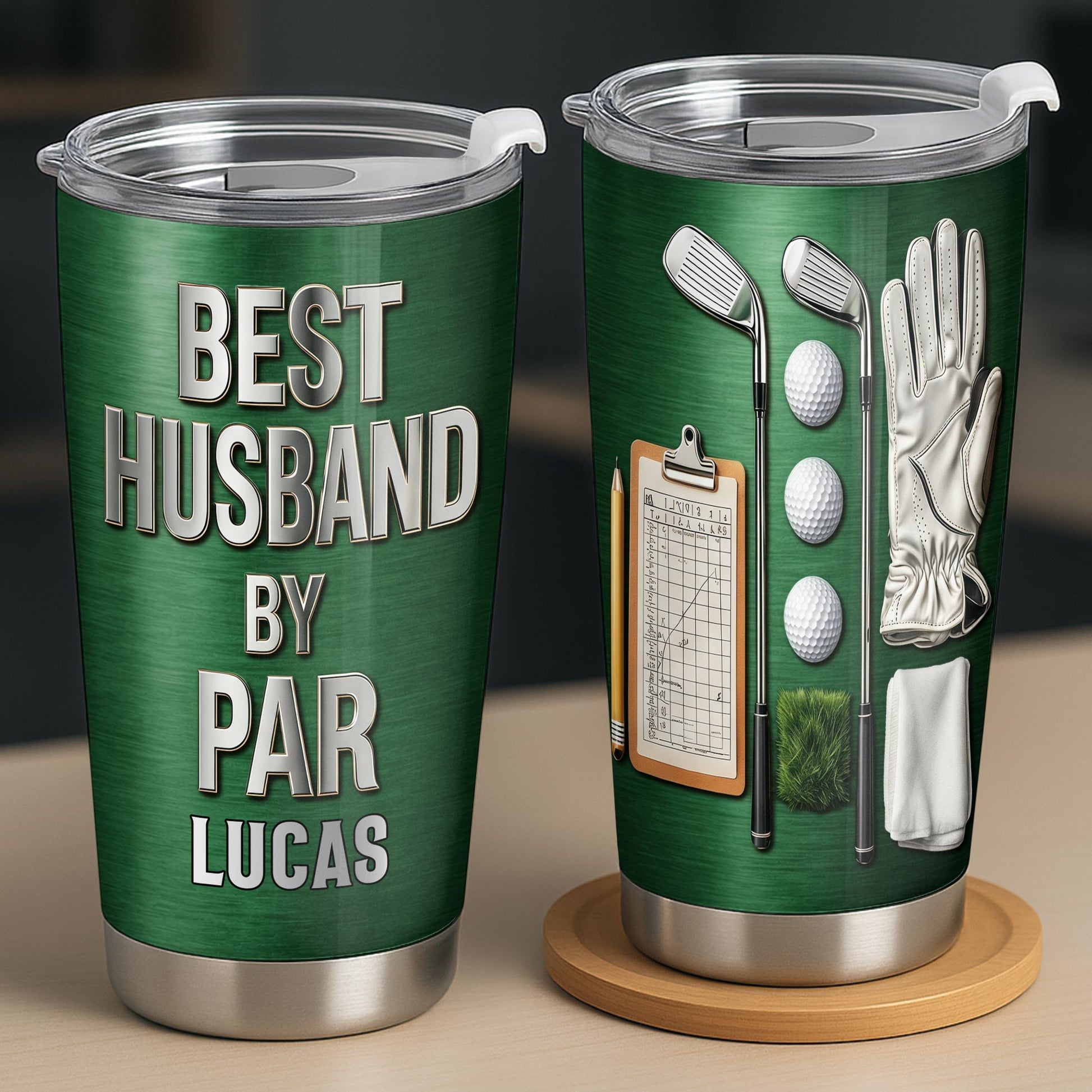 Best Husband By Par Golf Clubs And Balls Design - Personalized Custom Stainless Steel Tumbler 20oz 30oz - HSB090_TB