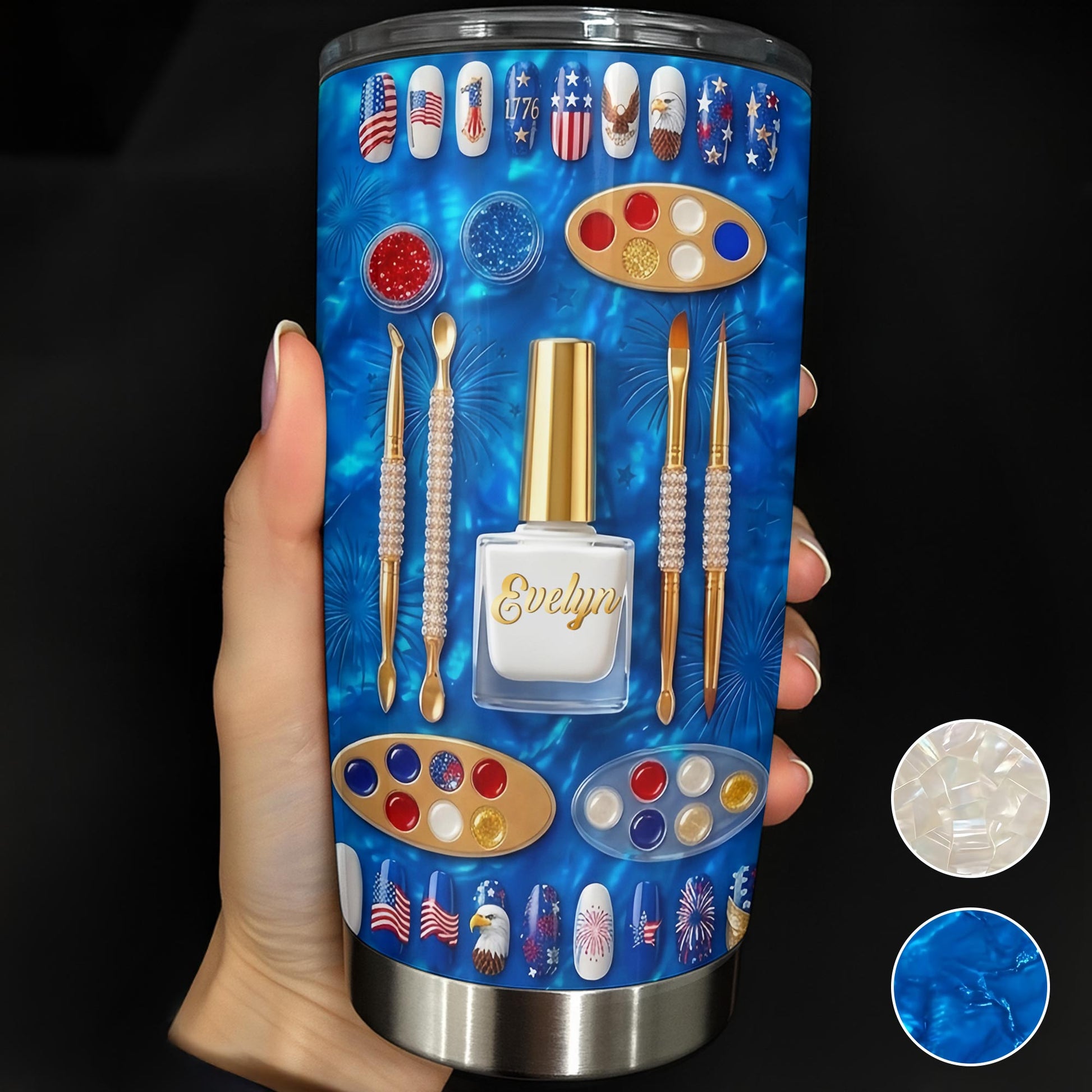 Celebrate Independence Day With Style Nail Polish And USA Flag Art - Personalized Custom Stainless Steel Tumbler 20oz 30oz - INDE217_TB