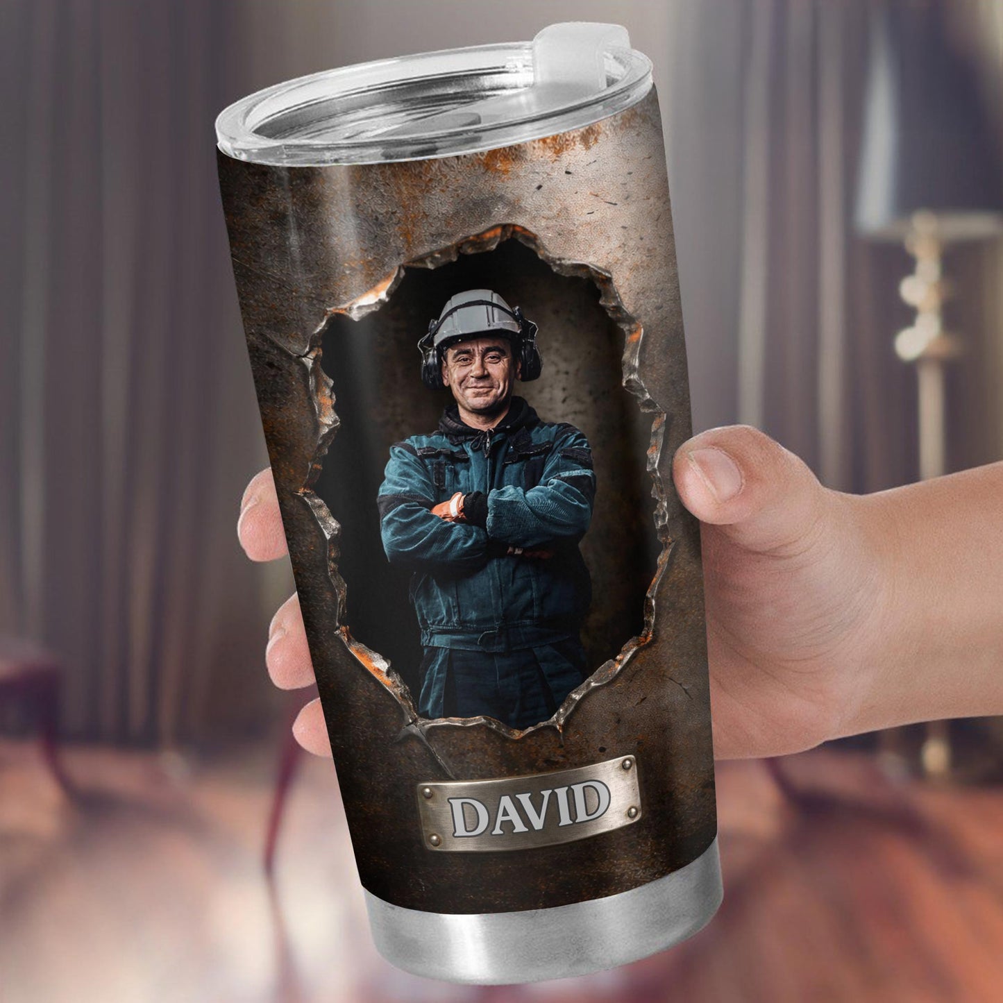 Hardworking Man With A Passion For Excellence Tools And Metal Texture - Personalized Custom Stainless Steel Tumbler 20oz 30oz - JBS141_TB