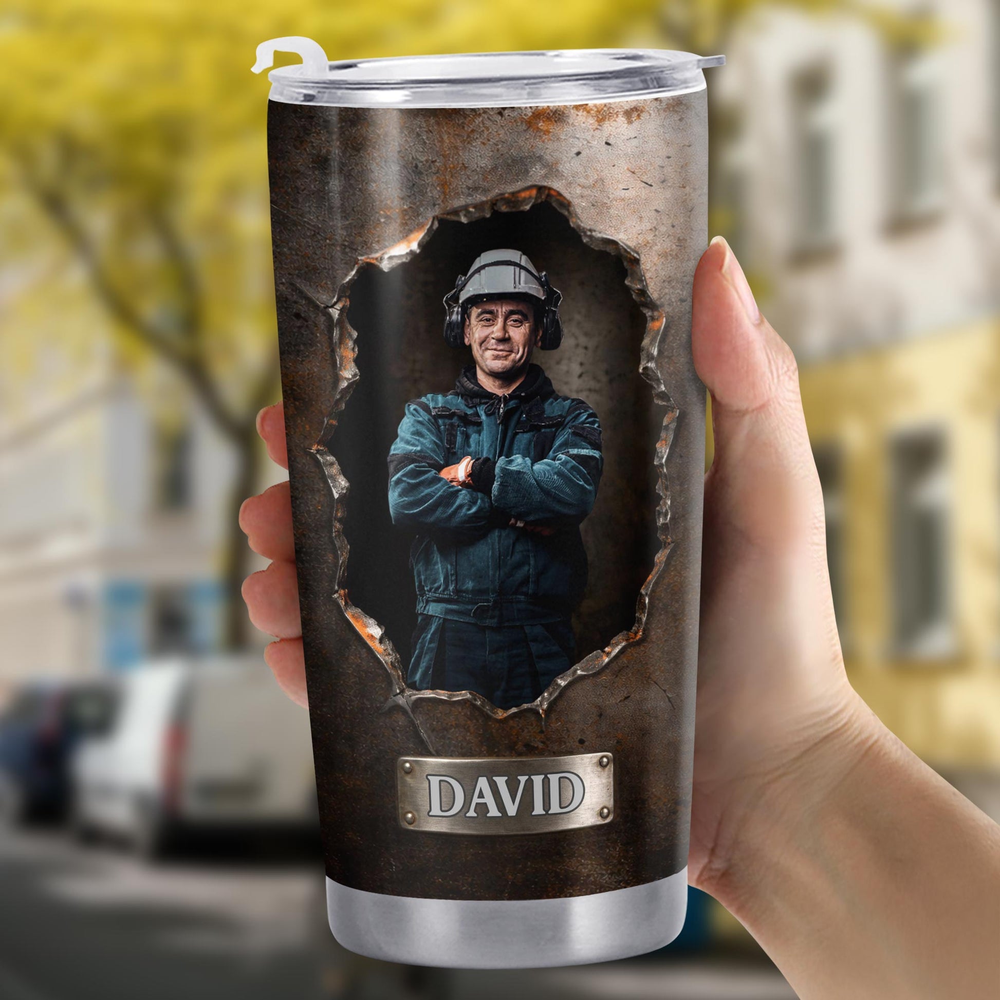 Hardworking Man With A Passion For Excellence Tools And Metal Texture - Personalized Custom Stainless Steel Tumbler 20oz 30oz - JBS141_TB