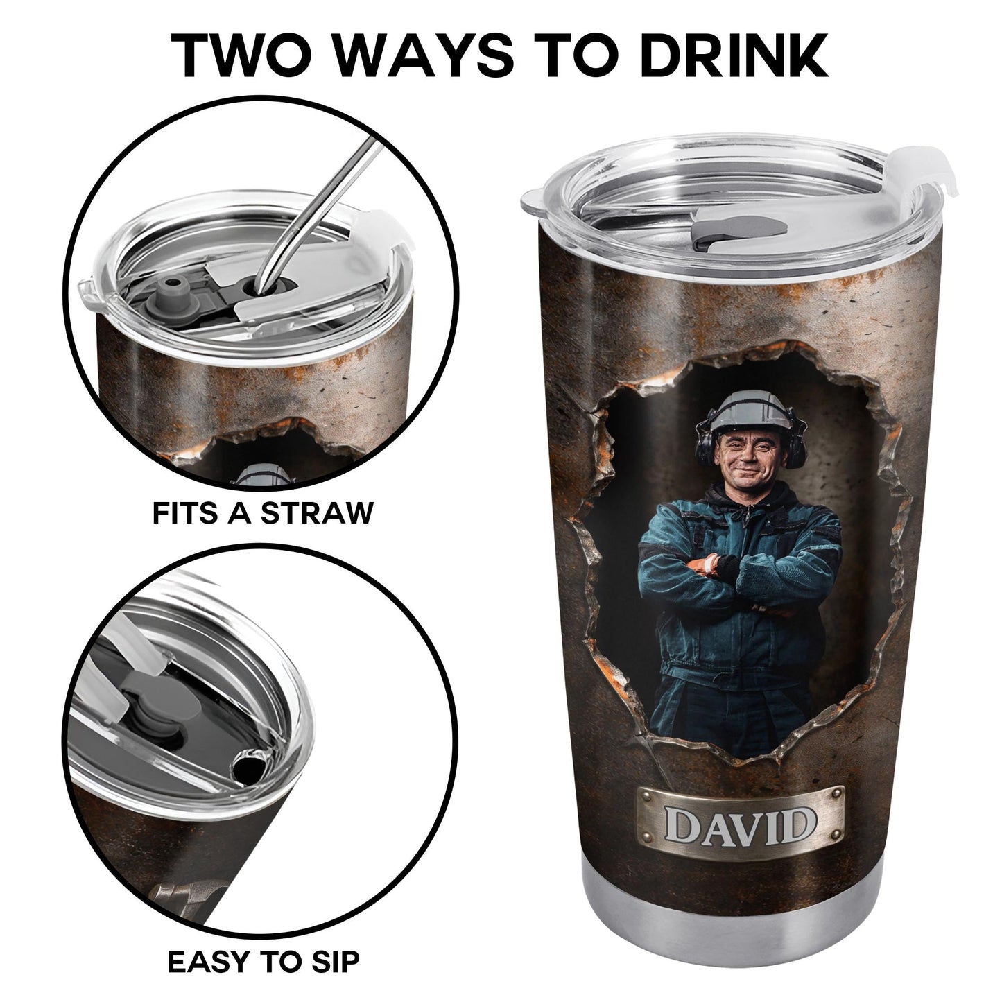 Hardworking Man With A Passion For Excellence Tools And Metal Texture - Personalized Custom Stainless Steel Tumbler 20oz 30oz - JBS141_TB
