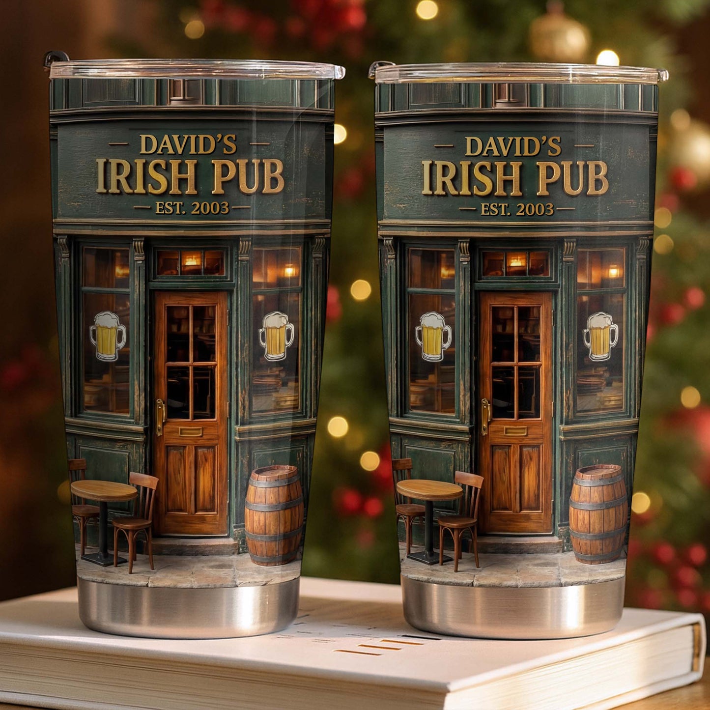 Irish Pub Est Beer Mug Design Bar Storefront - Personalized Custom Stainless Steel Tumbler 20oz 30oz - JBS150_TB