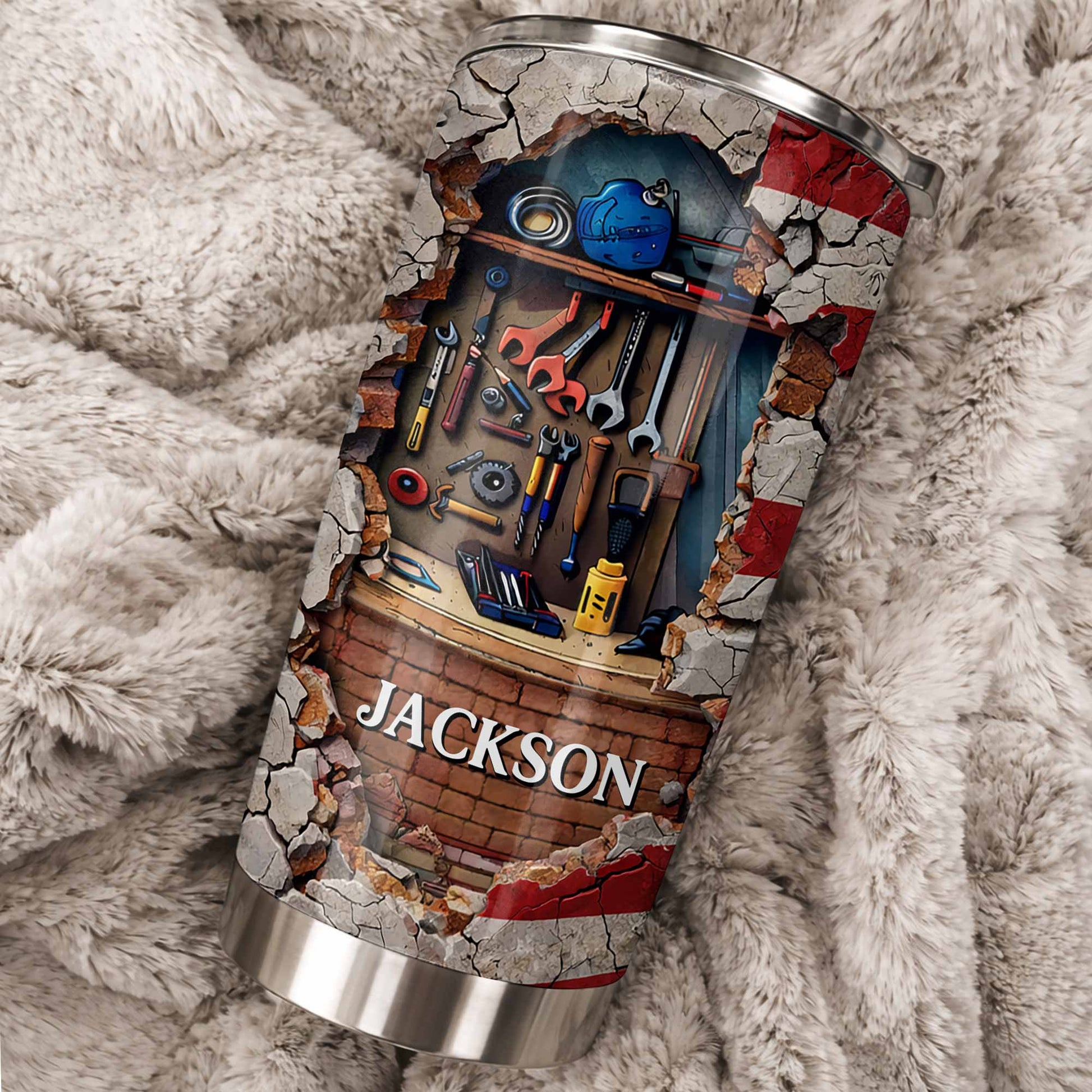 Hardworking Mechanic Spirit Tools And American Flag Design - Personalized Custom Stainless Steel Tumbler 20oz 30oz - JBS157_TB