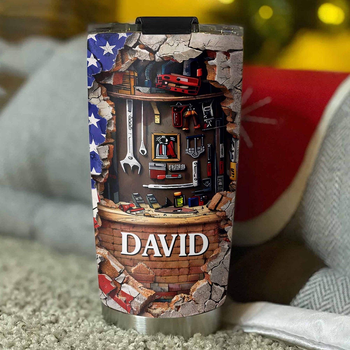 Hardworking Mechanic Spirit Tools And American Flag Design - Personalized Custom Stainless Steel Tumbler 20oz 30oz - JBS157_TB