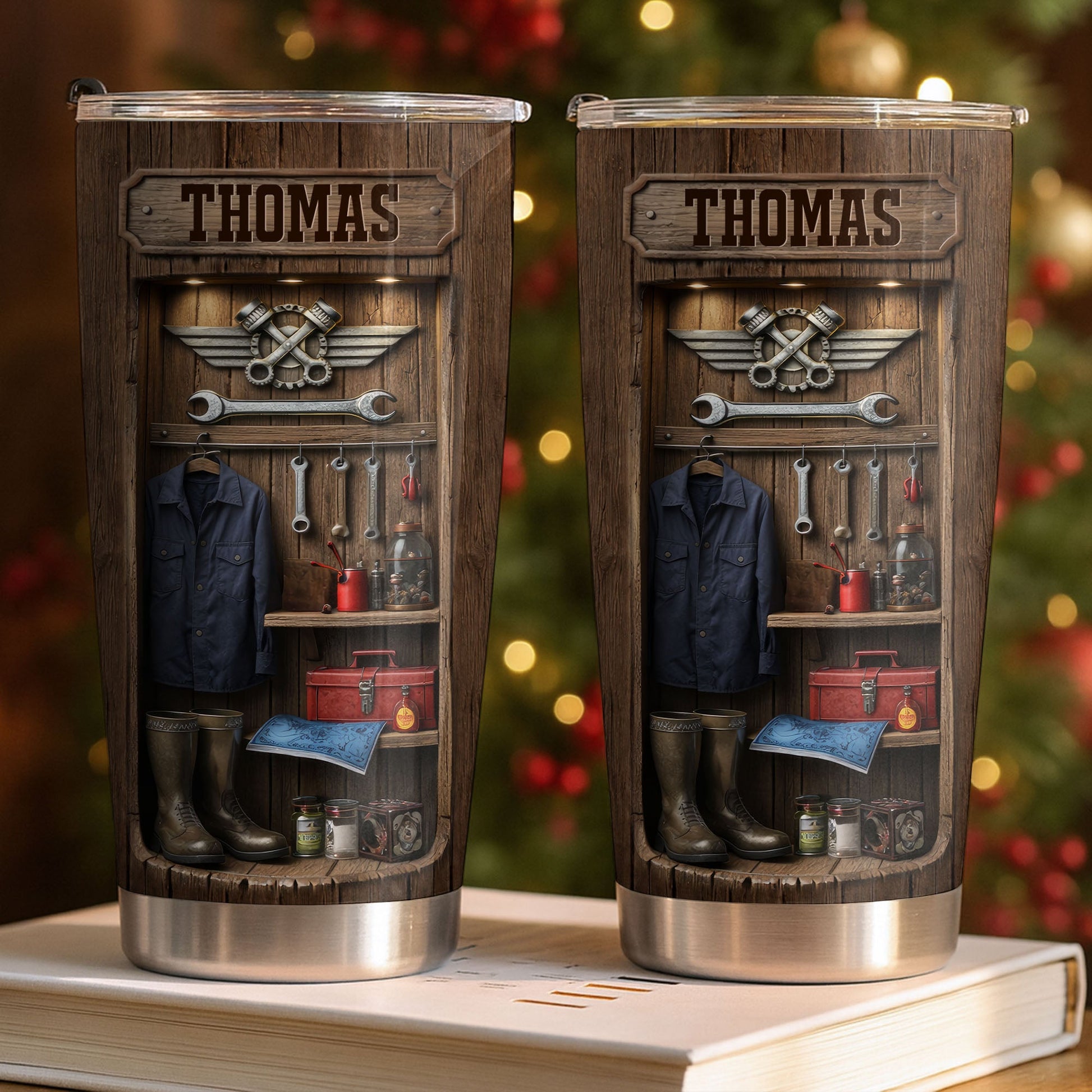 Hardworking Hands Deserve A Break With Mechanic Tools And Wood Locker - Personalized Custom Stainless Steel Tumbler 20oz 30oz - JBS173_TB