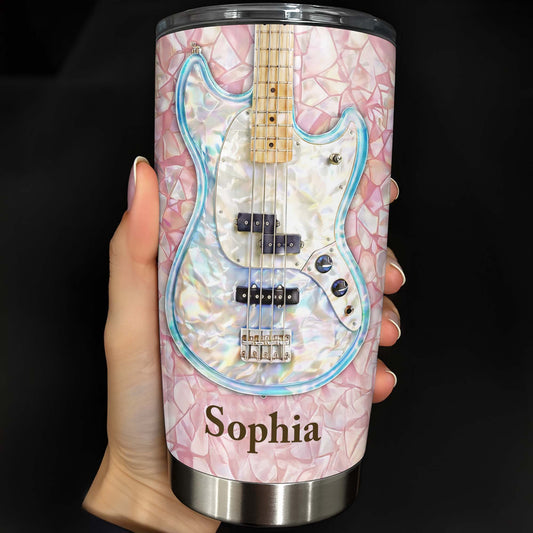 A Melody Of Style And Passion Mosaic Bass Guitar - Personalized Custom Stainless Steel Tumbler 20oz 30oz - MUSIC082_TB