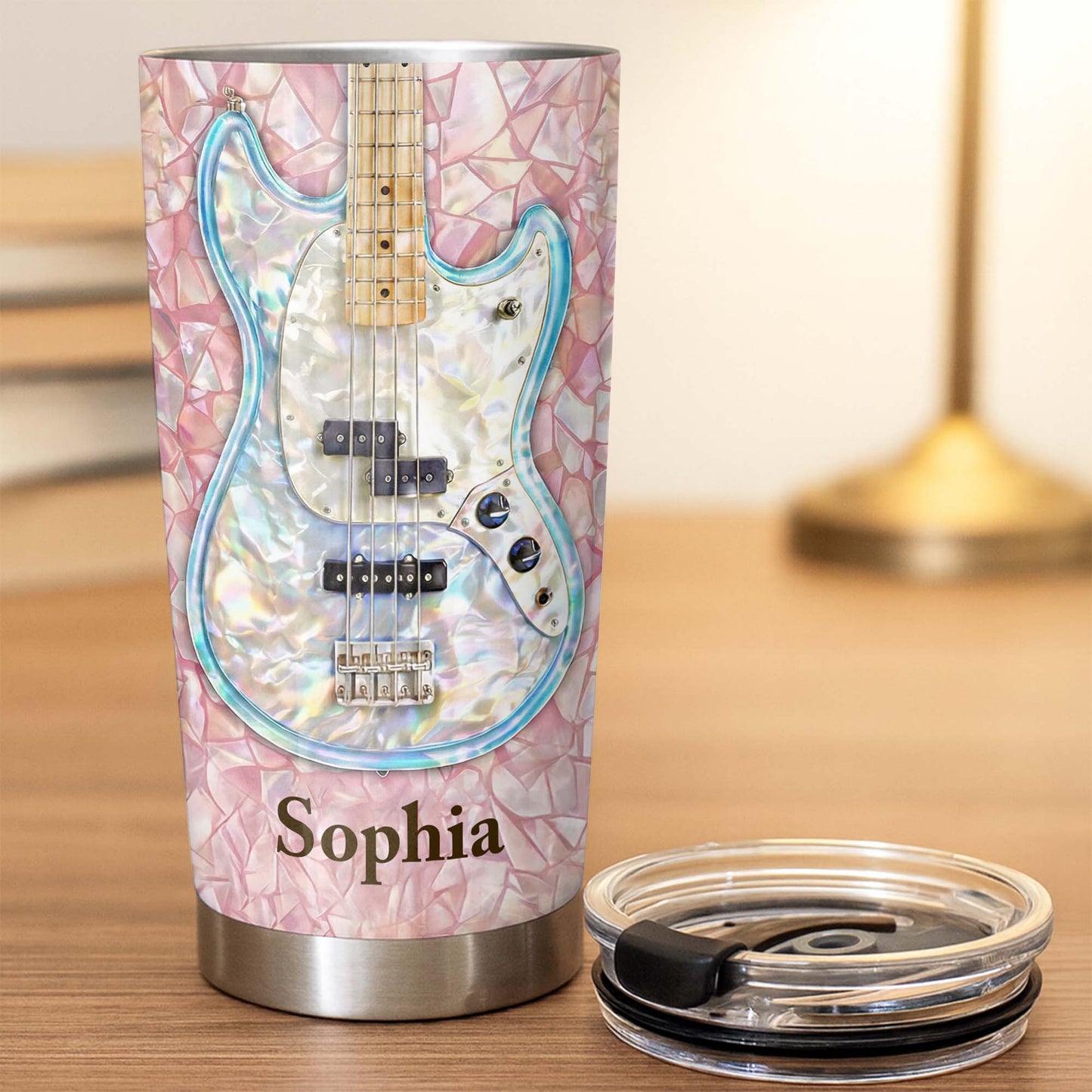 A Melody Of Style And Passion Mosaic Bass Guitar - Personalized Custom Stainless Steel Tumbler 20oz 30oz - MUSIC082_TB