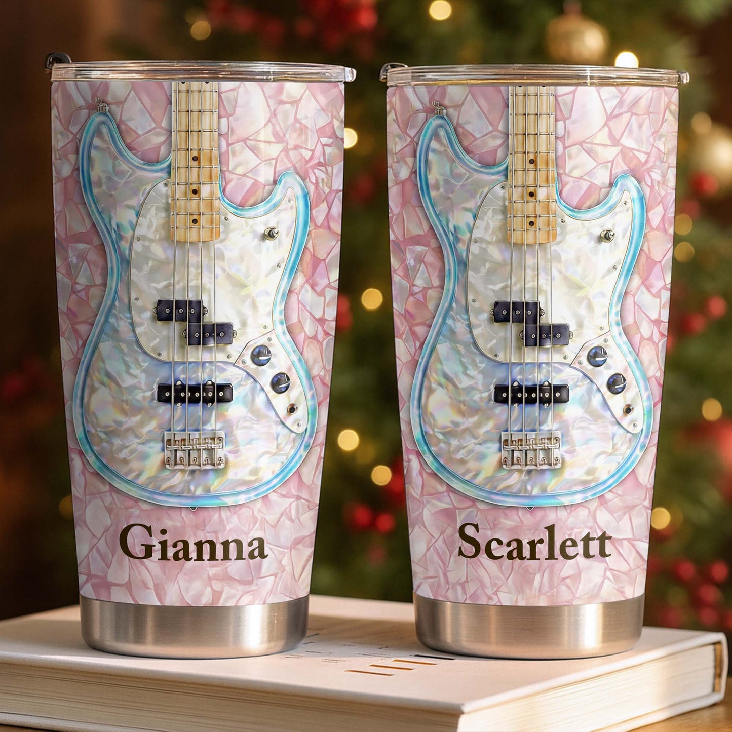 A Melody Of Style And Passion Mosaic Bass Guitar - Personalized Custom Stainless Steel Tumbler 20oz 30oz - MUSIC082_TB