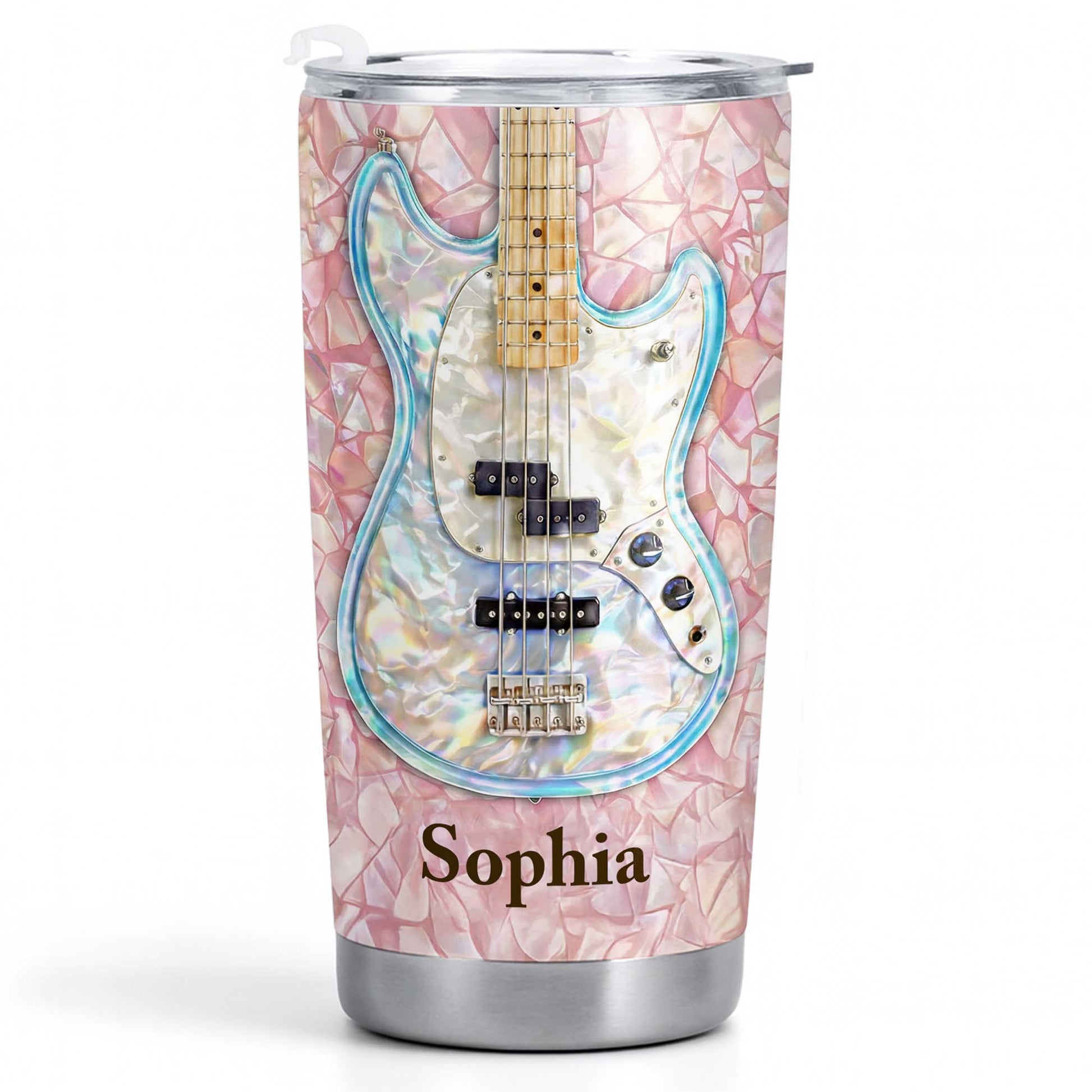 A Melody Of Style And Passion Mosaic Bass Guitar - Personalized Custom Stainless Steel Tumbler 20oz 30oz - MUSIC082_TB