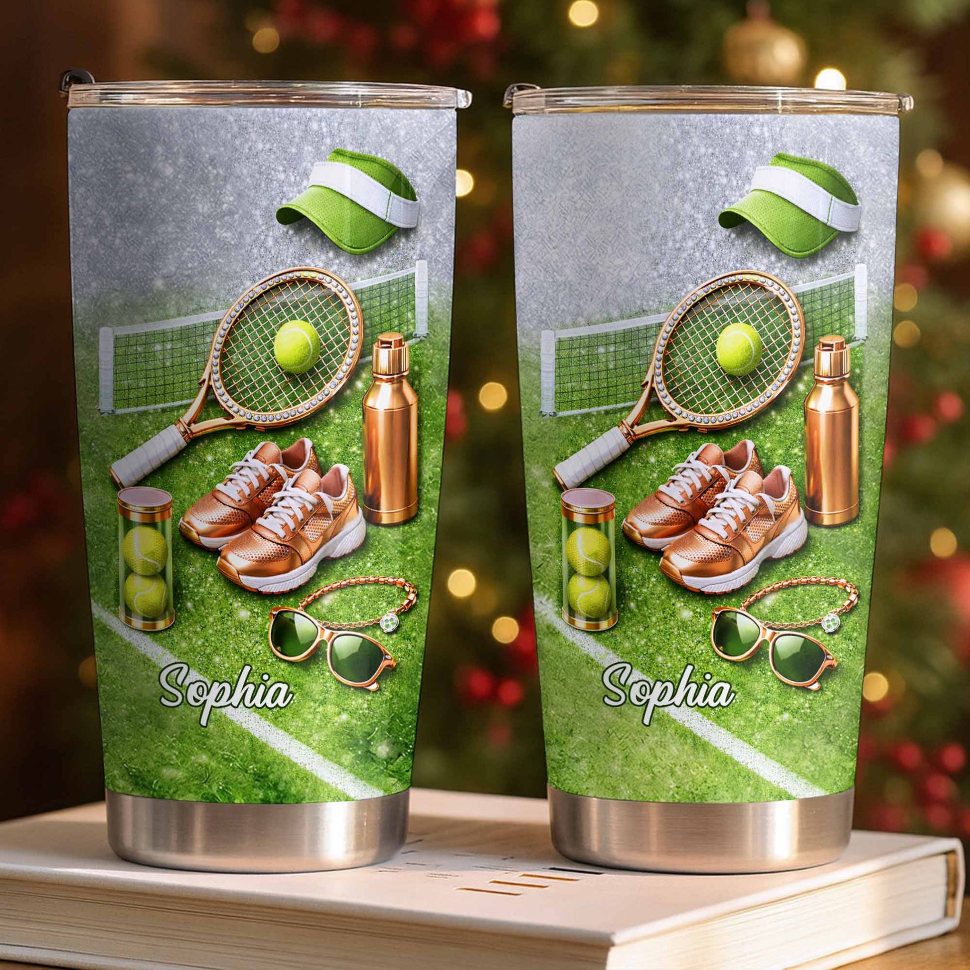 Ready For The Court Tennis Essentials With Racket And Sneakers - Personalized Custom Stainless Steel Tumbler 20oz 30oz - SPORT086_TB