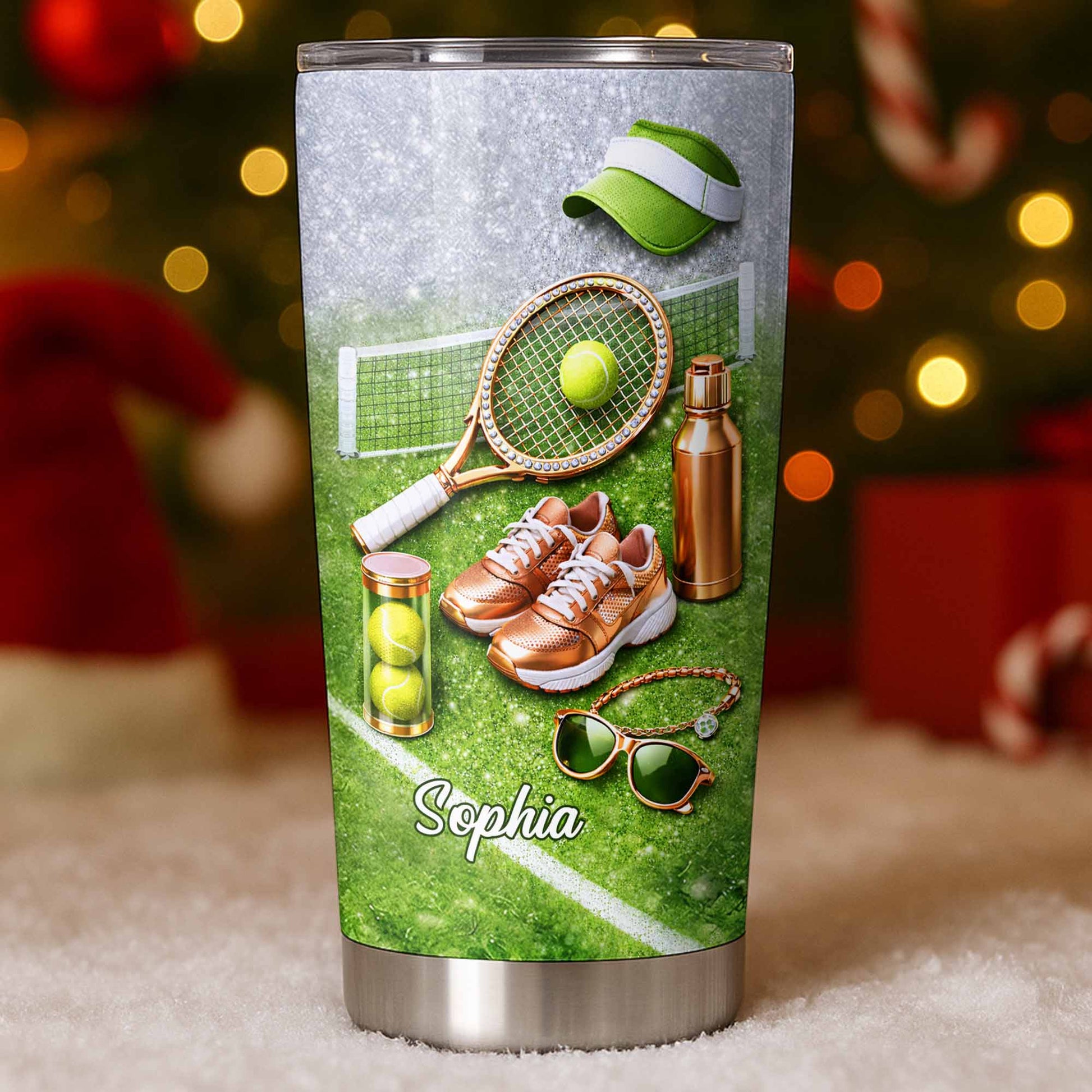 Ready For The Court Tennis Essentials With Racket And Sneakers - Personalized Custom Stainless Steel Tumbler 20oz 30oz - SPORT086_TB