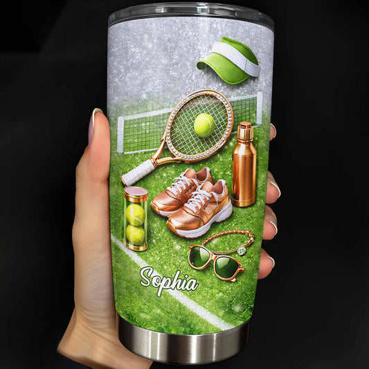 Ready For The Court Tennis Essentials With Racket And Sneakers - Personalized Custom Stainless Steel Tumbler 20oz 30oz - SPORT086_TB