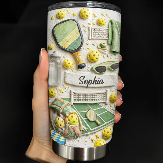Life Is Better When We Play Pickleball With Paddle And Net - Personalized Custom Stainless Steel Tumbler 20oz 30oz - SPORT089_TB