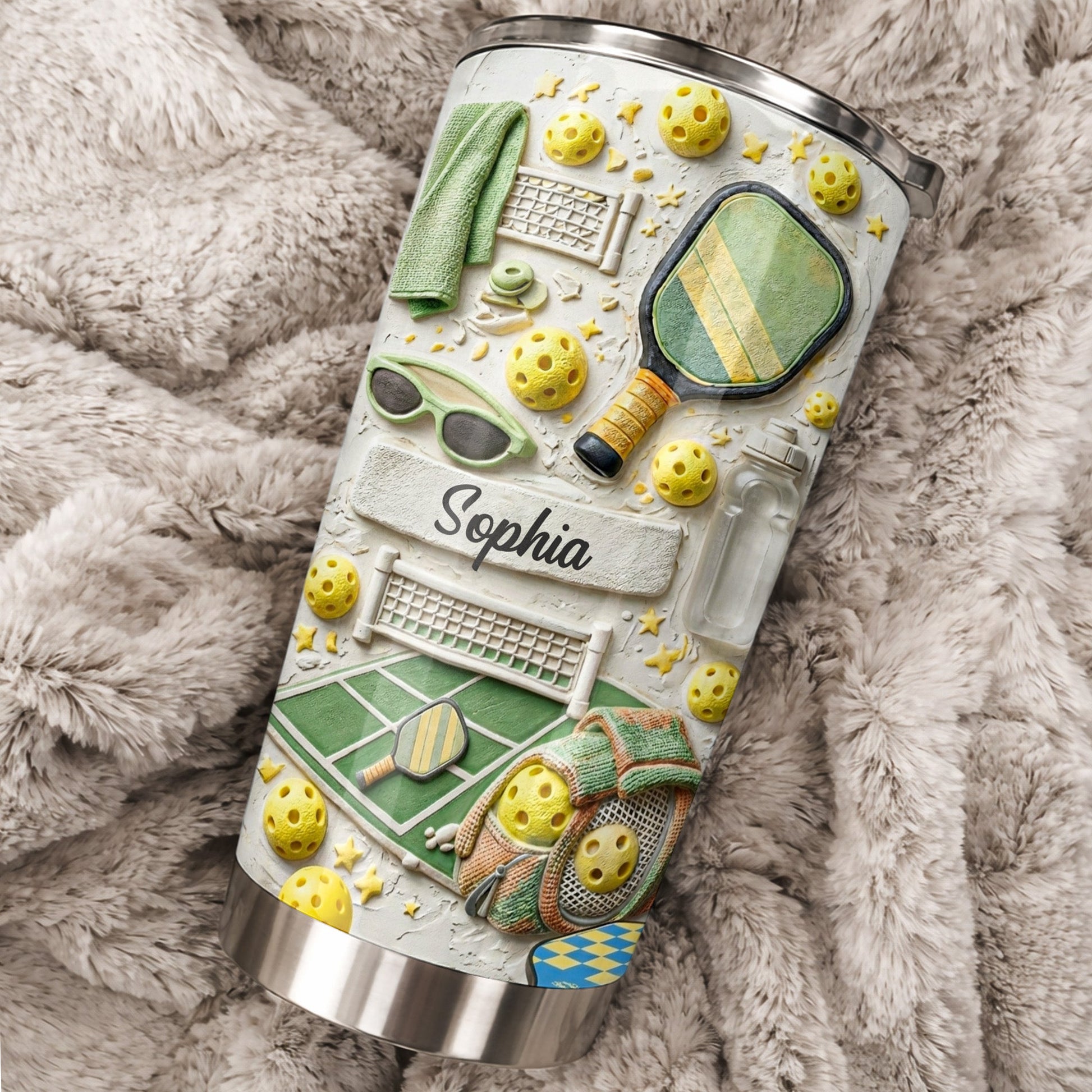 Life Is Better When We Play Pickleball With Paddle And Net - Personalized Custom Stainless Steel Tumbler 20oz 30oz - SPORT089_TB