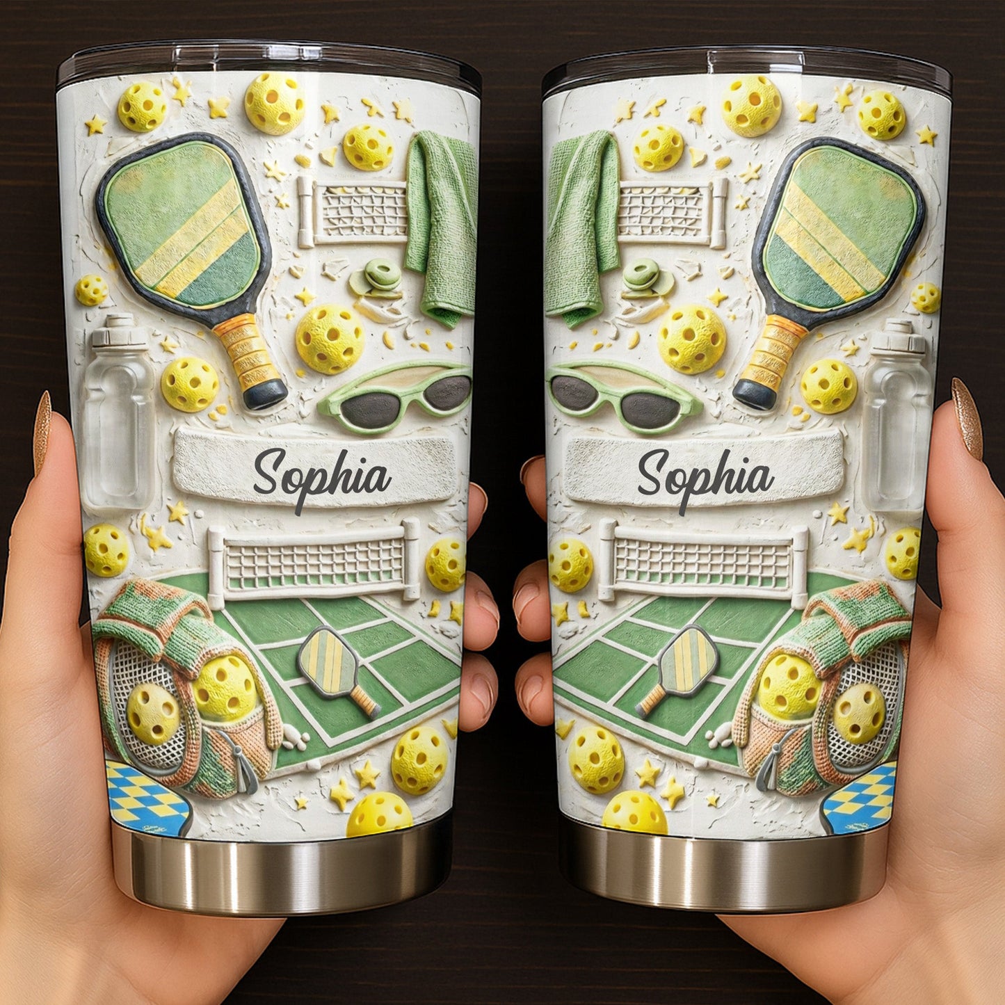 Life Is Better When We Play Pickleball With Paddle And Net - Personalized Custom Stainless Steel Tumbler 20oz 30oz - SPORT089_TB