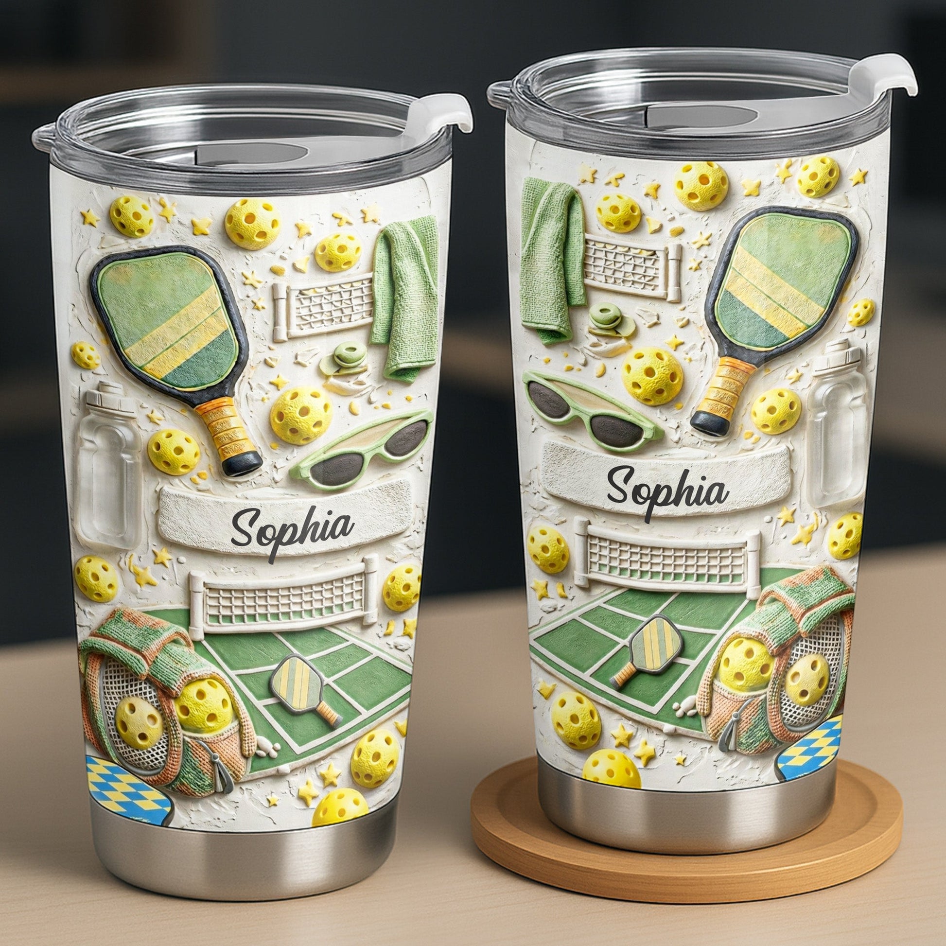 Life Is Better When We Play Pickleball With Paddle And Net - Personalized Custom Stainless Steel Tumbler 20oz 30oz - SPORT089_TB