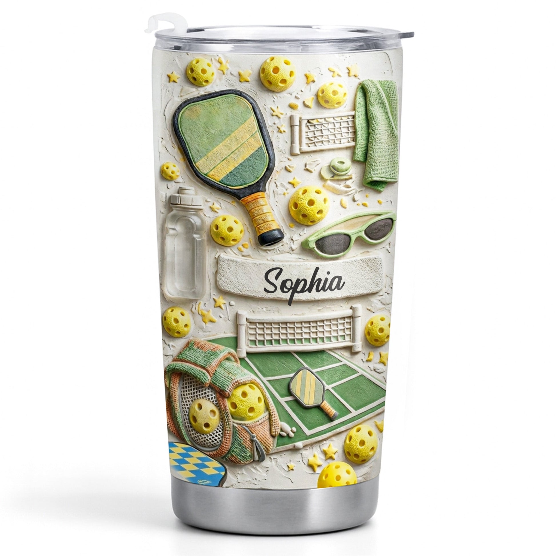 Life Is Better When We Play Pickleball With Paddle And Net - Personalized Custom Stainless Steel Tumbler 20oz 30oz - SPORT089_TB