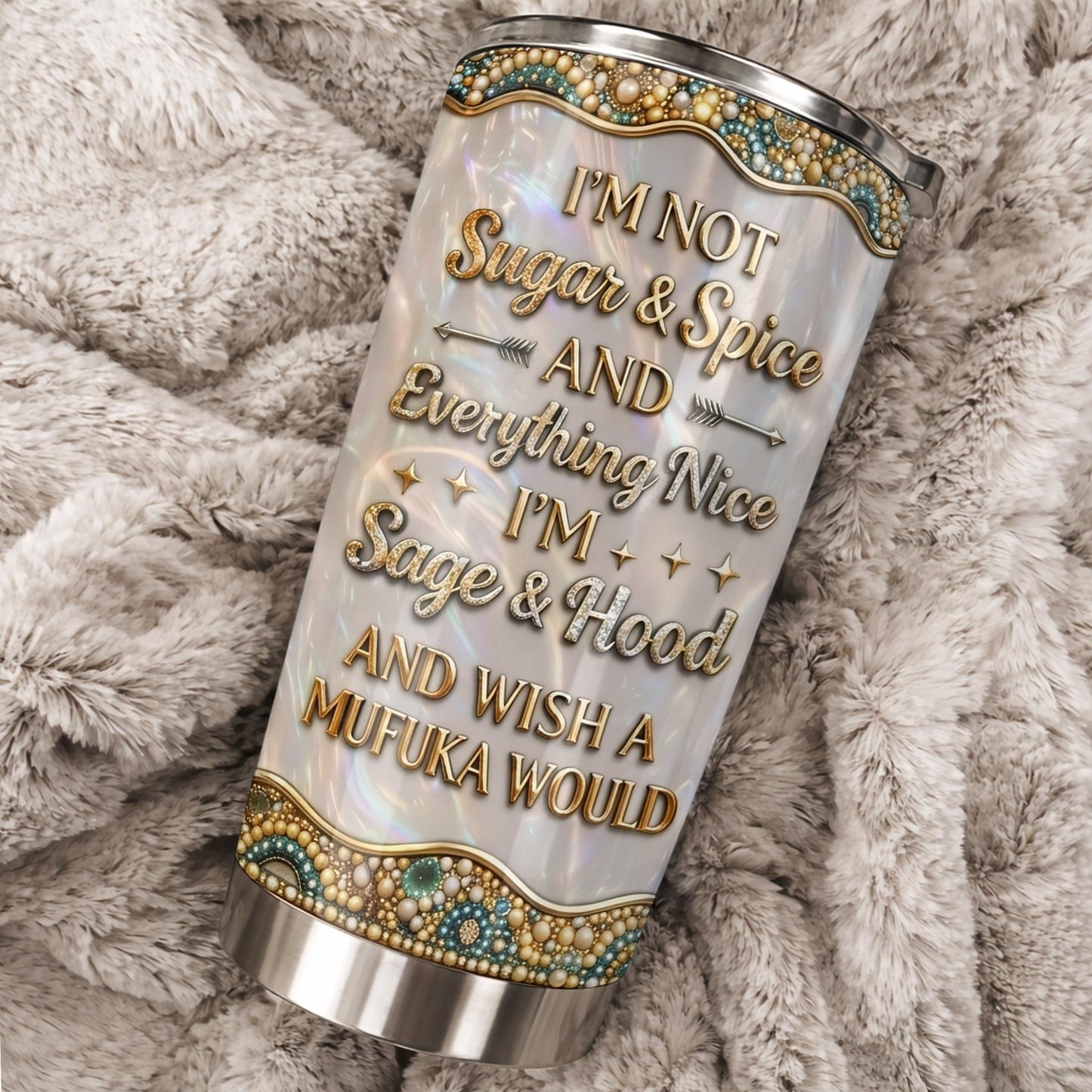 I'm Not Sugar And Spice Sage And Hood Girl Yoga Mandala - Personalized Custom Stainless Steel Tumbler 20oz 30oz - YOGA017_TB
