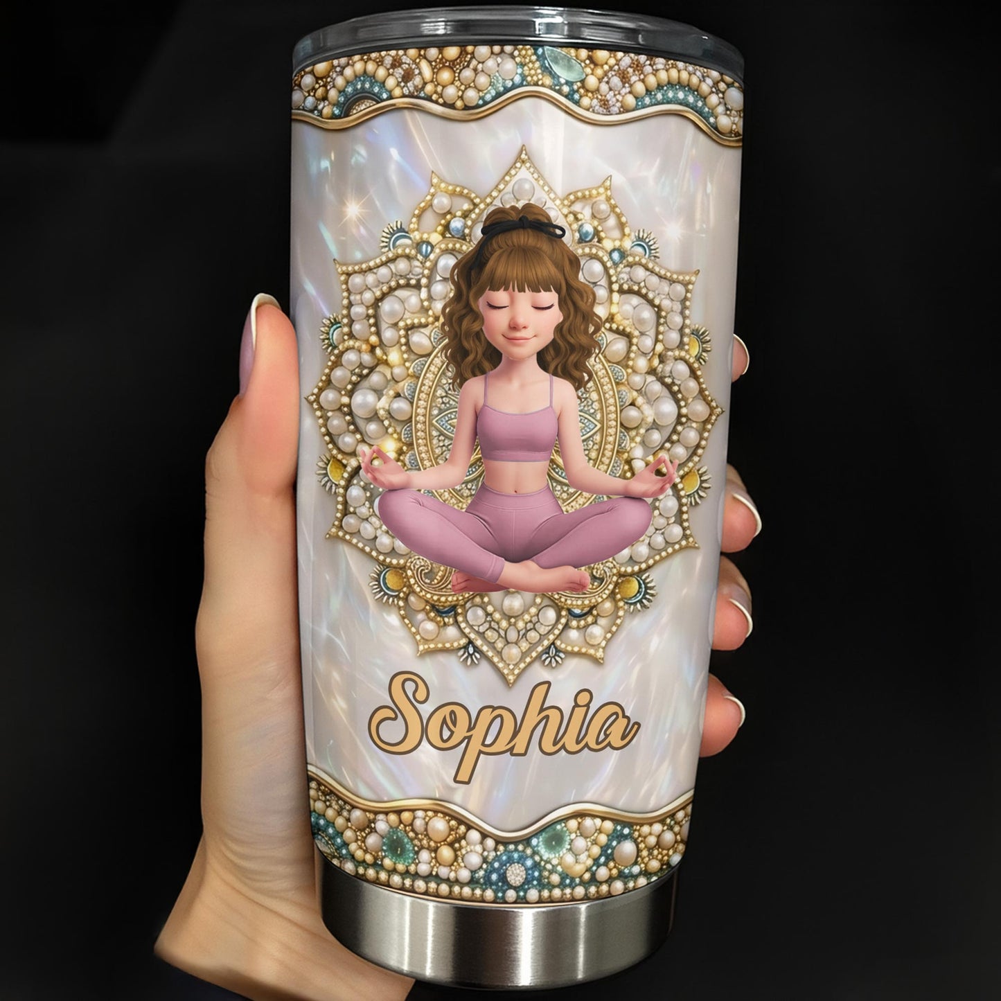 I'm Not Sugar And Spice Sage And Hood Girl Yoga Mandala - Personalized Custom Stainless Steel Tumbler 20oz 30oz - YOGA017_TB